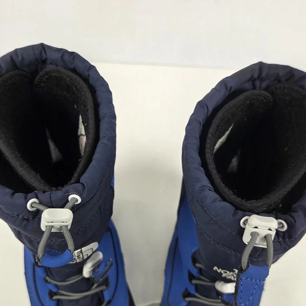 The North Face Boys Snow Boots Blue/Black Drawstring Rubber Sole US 5  EU 37